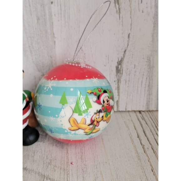 Disney Mickey Mouse Santa goofy minnie Donald ball ornament Xmas set - Picture 4 of 8